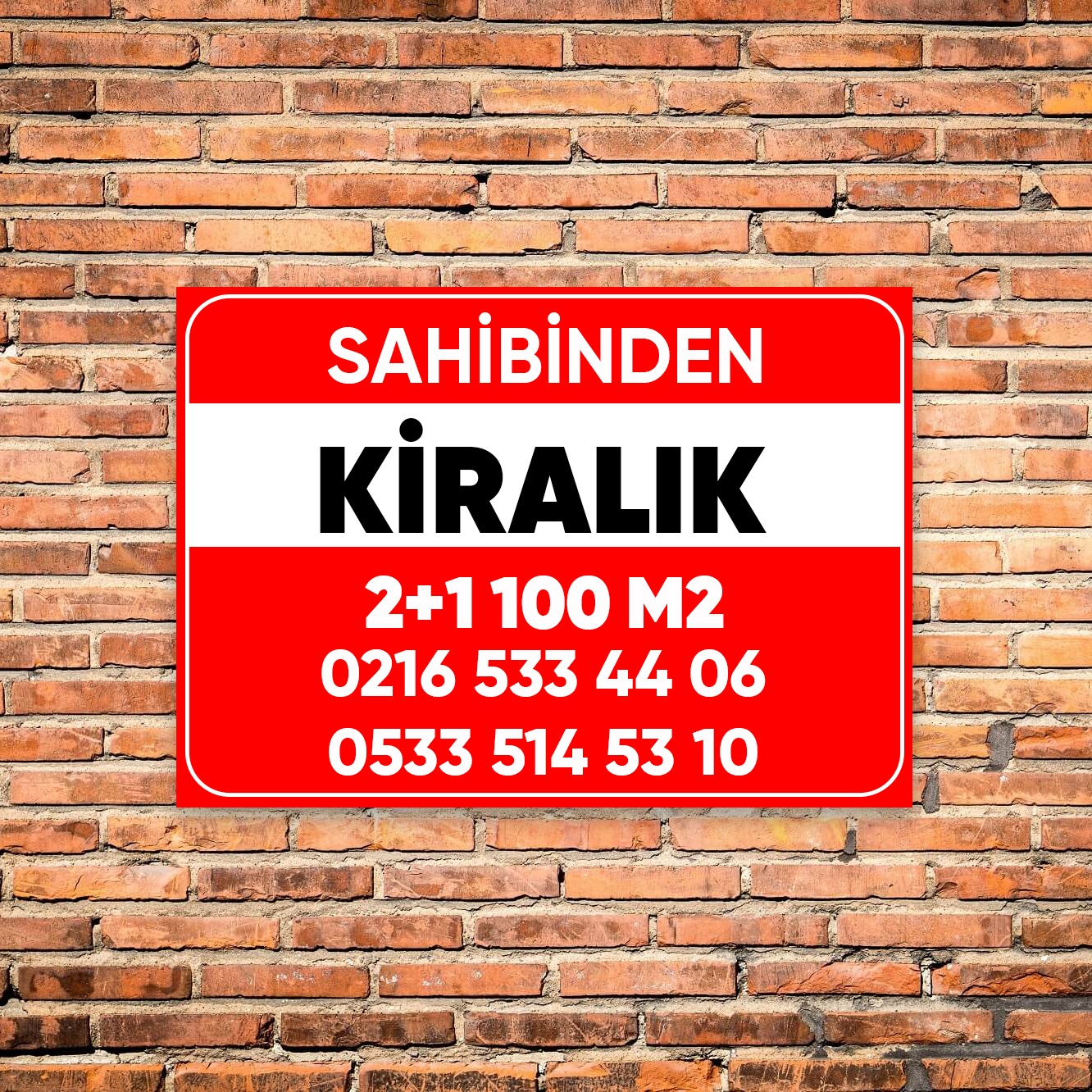 Satılık / Kiralık Afişi Kırmızı-Beyaz